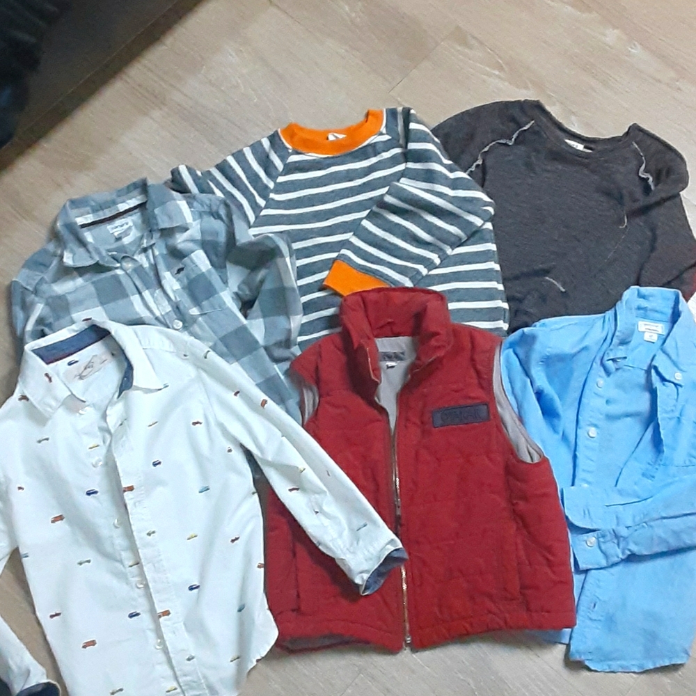 Boy shirts, sweaters, vest, 4-5 years